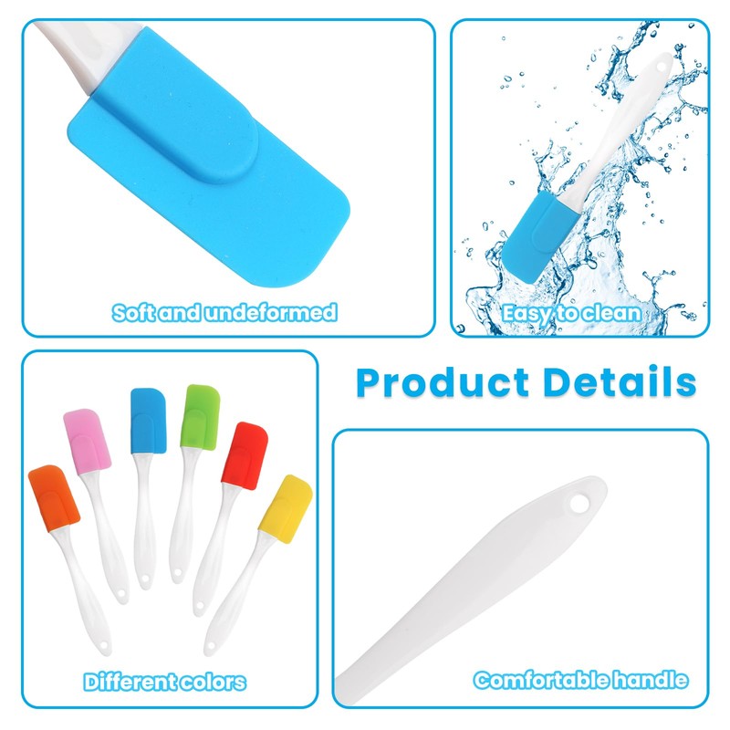 6 Pcs Mini Silicone Spatula Set, Small Silicone Cooking Utensils