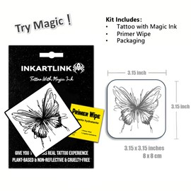 INKARTLINK semi-permanent temporary tattoo, gift for girls, butterfly tattoo for cute and sweet girls, waterproof and non-reflective, exquisite packaging, unique design (Butterfly 2)