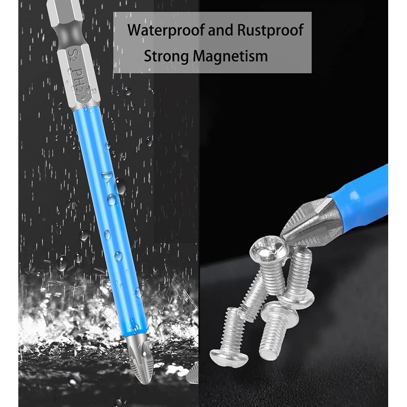 Saipor 10 Pieces 90 mm Cross Long Screwdriver Bit Set,