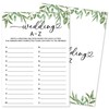 Wedding A-Z Game Cards, Greenery Wedding Shower Game, 30 Wedding
