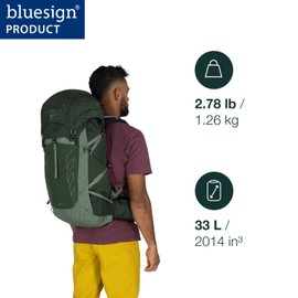 Osprey Talon 33L Men's Lightweight Hiking Backpack with Hipbelt, Green Canopy/Pine Leaf
