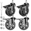 Casters Set of 4,3 inch Threaded Stem Caster Wheels,1/2"-13 x