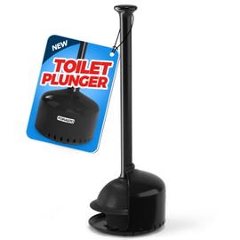 FORASTO Toilet Plunger with Holder,Plungers for Bathroom with Holder,Plunger with Cover,Bathroom Decor，Bathroom Accessories，Toilet Bowl Cleaners,Black(19inch)