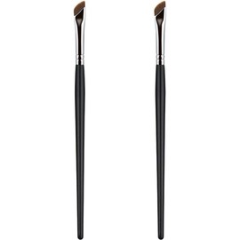 Pincel Angular para Cejas Negro 2 Piezas Mango de Madera y Metal
