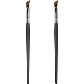 Pincel Angular para Cejas Negro 2 Piezas Mango de Madera y Metal
