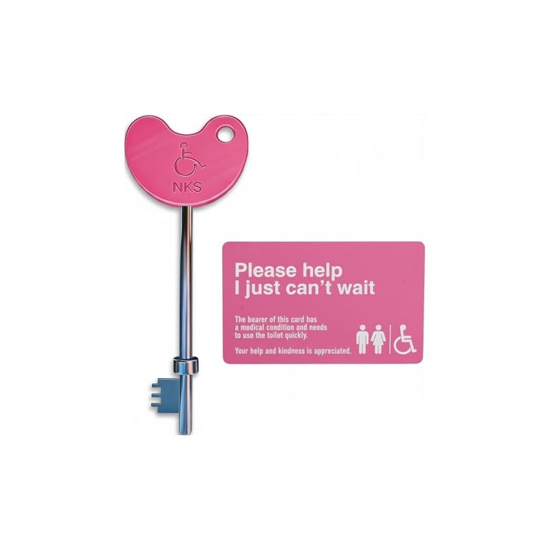 Pink Radar Disabled Toilet Key with Pink ID Card |