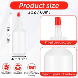 72 Pcs Writer Bottle Red Cap Squeeze Bottle Red Riding Hood Container Suitable for Dressing, Salad Dressing, Oil, Cookies Writing(2 oz)