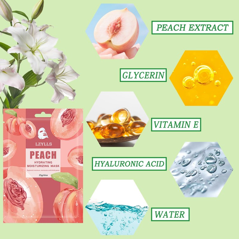 10 Pack Sheet Face Mask Set,Moisturizing Long Lasting Facial Sheet