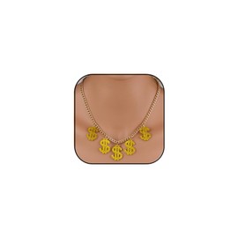 ANGLEQUEEN Money Chain for Women Dollar Sign Necklaces 80S 90S Hip Hop Necklace Gold Digger Costume Accessories Halloween Cosplay Jewelry Gold