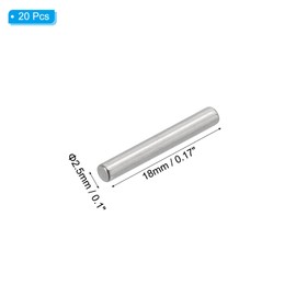 PATIKIL 304 Stainless Steel Dowel Pins 2.5 x 18 mm, 20 Pack Metal Dowel Pins Shelf Pegs Support Shelves Bunk Bed Fasten Elements Hardware for Furniture Fixing Component Position