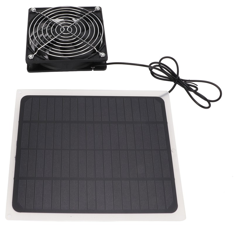 10W Solar Panel Fan Kit Waterproof Cooling Ventilator for Dog