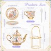 Zhehao 20 Pcs Porcelain Tea Set with Metal Holder Adult
