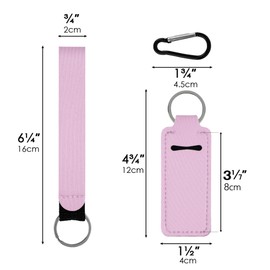 CAIRIAC Chapstick Holder Keychains, Lip Balm Holder Lipstick Sleeve Pouch, Clip-on Sleeve Chapstick Pouch Key Chain, Portable Travel Lipstick Holder Keychain with Wristlet Strap Lanyard (5 Pcs)