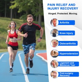 Hinged ROM Knee Brace with Side Stabilizers, Post Op Knee Immobilizer for Arthritis, ACL, MCL, PCL, Meniscus Tear, Medical Orthopedic Support After Surgery (Upgraded Version, Small)