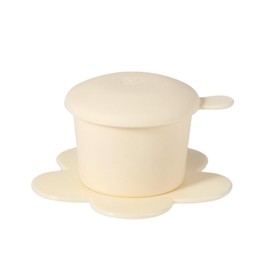 PHINƠI – Vietnamese Coffee Dripper Phin Filter – Pour Over Coffee Maker – Single Cup Dripper with Flower Design – Reusable Coffee Filter- Paperless Filter for Sustainable Brewing (Ivory)