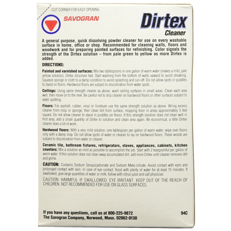 Savogran Dirtex All Purpose Cleaning Powder - 16oz No Rinse