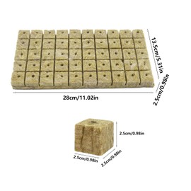WANYIG Rock Wool Cultivation, Rock Wool Insulation, Rock Wool Cube Cultivation Mat Rock Wool with Scissors & Gloves for Cuttings, Bottomless Growing, Hydroponics Transplanting (2.5 x 2.5 x 2.5 cm)