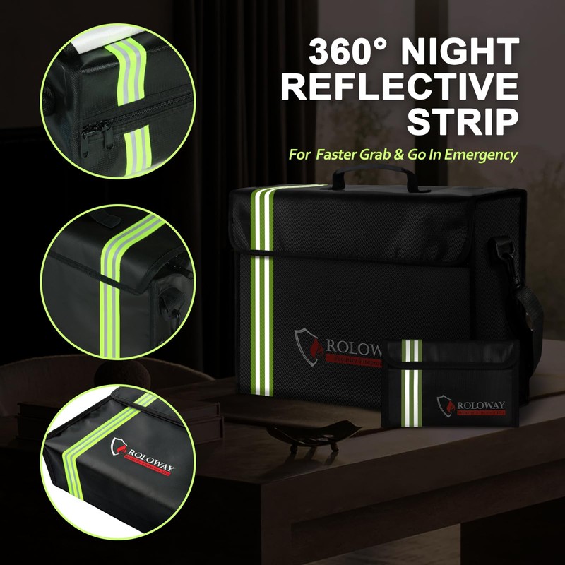 ROLOWAY Large Fireproof Bag 5200°F Heat Insulated (17 x 12