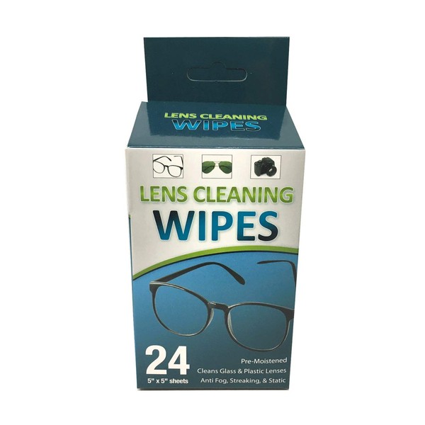 Lens Cleaning Wipes for Glasses, Cameras & All Optical Devices (24 Wipes)