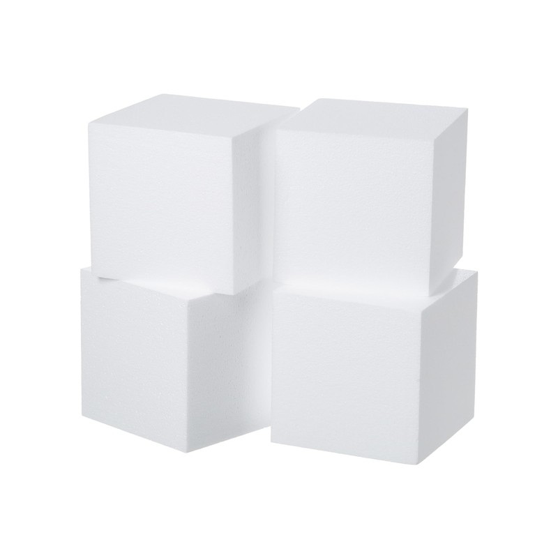 Crafare 3 Pack Polystyrene Square Foam Blocks 5" x 5"