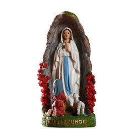 Our Lady of Lourdes Statue - 8" Resin Figurine - Saint Bernadette and Mary Statue, Sculpture with Hand-Painting - Ideal Religious Gift for Baptisms, Communions, Confirmations, Weddings, and Holidays