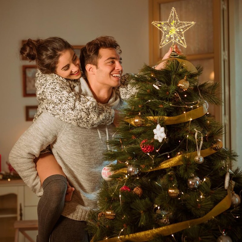 Sprinlot Christmas Tree Top Star, Christmas Tree Topper, Christmas Tree