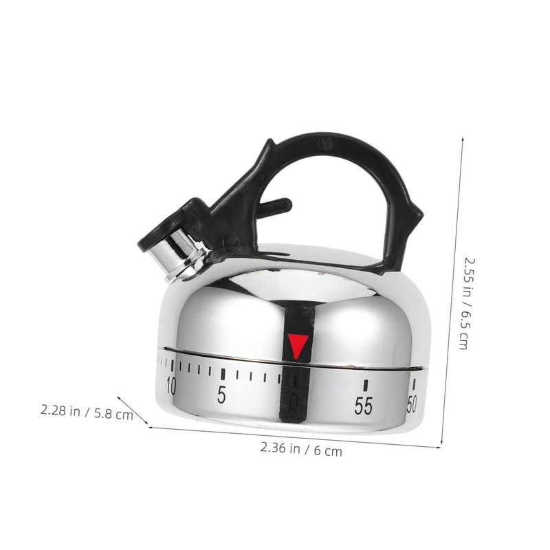 FUNOMOCYA Funny Teapot Shape Timer 60 Min Countdown Manual Wind-up