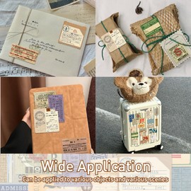 Bomichi 100 Pcs Drifting letterhead Set Vintage Postage Sticker Pack, Aesthetic Decor Paper Floral Stickers for Scrapbooking DIY Art Crafts Bullet Journal Stickers Junk Journal Supplies