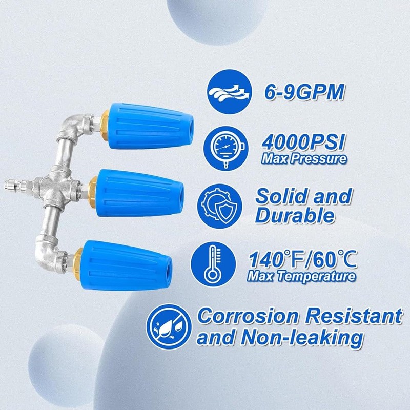 Triple Turbo Nozzle Pressure Washer, 360° Rotating Turbo Nozzle with