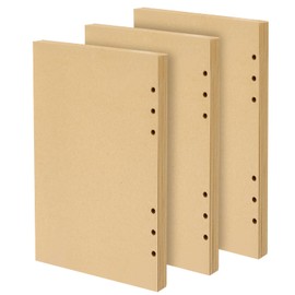 Skycase A5 Refill Paper - 3 Packs of 240 Sheets/480 Pages, 6-Hole Blank Paper for Ring Binder & Filofax A5, Brown, Ideal for School, Office, Study