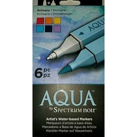 Aqua by Spectrum Noir - Primary - Set of 6 Artist's Water-Based Markers