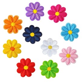 Pack of 30 iron-on patches for flowers, iron-on patches for children, iron-on patches, children's embroidered patches, iron-on patches for hat, jeans, jackets, backpacks, DIY accessories (colour)