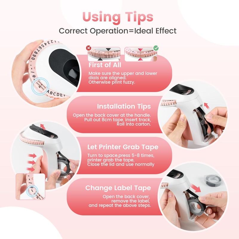 Zodzi E975 Embossing Label Printer Machine with Tape