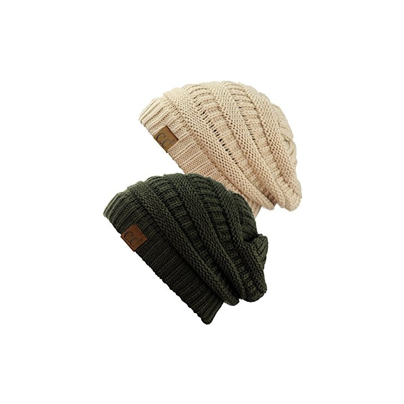 C.C Trendy - Gorro de punto de cable grueso, suave,