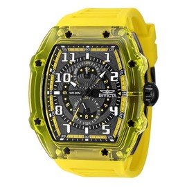 Invicta Racing Men 48.5mm Plastic Black + Yellow Yellow+Dark Grey dial VH61 Quartz