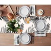 Table Runner Grey Modern Table Runner Black Leaves Table Runner