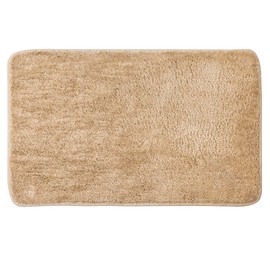 MIULEE Bathroom Rug, Bath Mat, Non-Slip, Washable, Bed Rug, Absorbent, Shower Rug, Foot Mat, for Living Room, Bedroom, Bathroom, 40 x 60 cm, Beige
