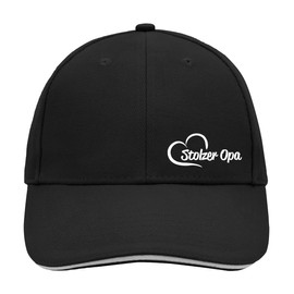 HUURAA Cappy Hat Proud Grandpa Heart Unisex Cap with Motif for Your Favourite People Gift Idea for Friends and Family, Black/Light Grey