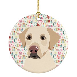 Caroline's Treasures WDK2197CO1 Labrador Retriever Yellow #3 Christmas Ceramic Ornament, 3 in, Multicolor