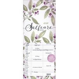 Selfcare - My Timer 2026: Familienkalender mit 2 breiten Spalten. Hochwertiger Familientimer mit Ferienterminen, extra Spalte, Vorschau bis März 2027 und nützlichen Zusatzinformationen.