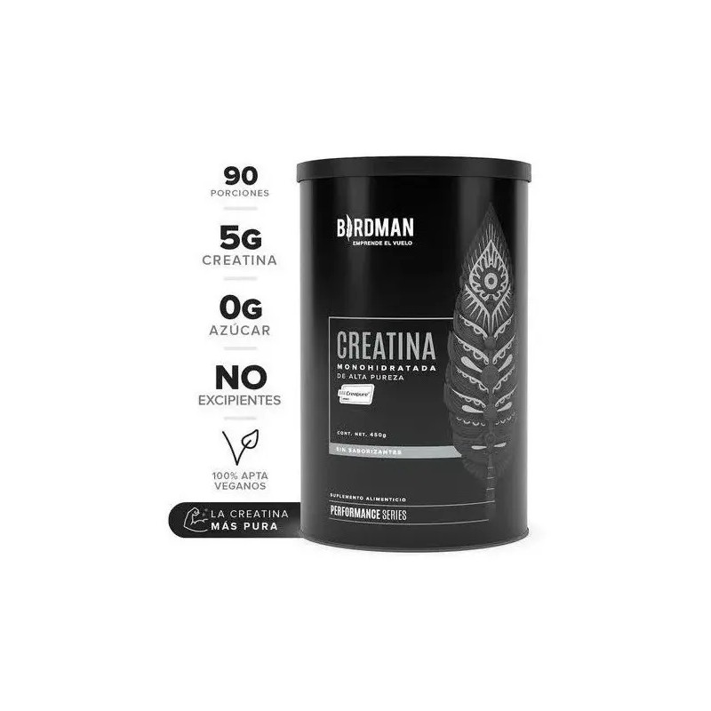 Creatina Monohidratada Pura Botes 450g 180 Serv Birdman