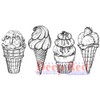 Deep Red Stamps Ice Cream Border Rubber Cling Stamp 4