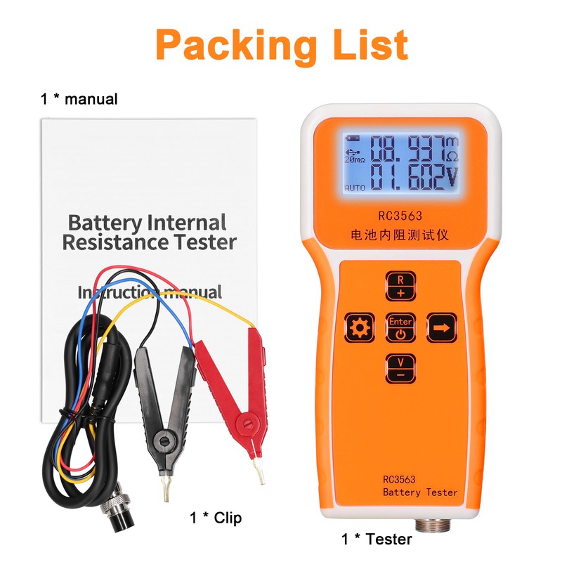 RC3563 200Ω 100V Handheld Portable Battery Internal Resistance Voltage Tester