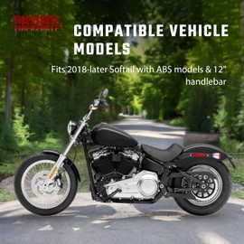 TIGERSGATE 12" Ape Hanger Handlebar Front Brake Line Black Vinyl Stainless Steel Braided Extended Brake Cable for 2018-up Harley Softail with ABS Models