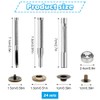 12 Sets 15mm Metal Snap Buttons Kit,Press Studs for Clothing,Press
