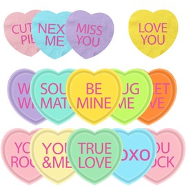 HAKOTI Valentine’s Day Paper Plates Supplies-Conversation Heart Tableware,60Pcs Heart Shaped Plates and Napkins,Heart Ornaments Paper Plates Galentine's Day Tableware Disposable Decoration