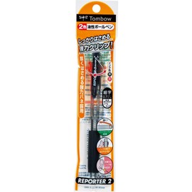 トンボ鉛筆 2色油性ボールペン リポーター2 FCB-124 透明パック