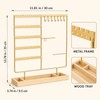 Metal Jewelry Organizer Stand with Wooden Tray, Multi-Tier Earring, Necklace,