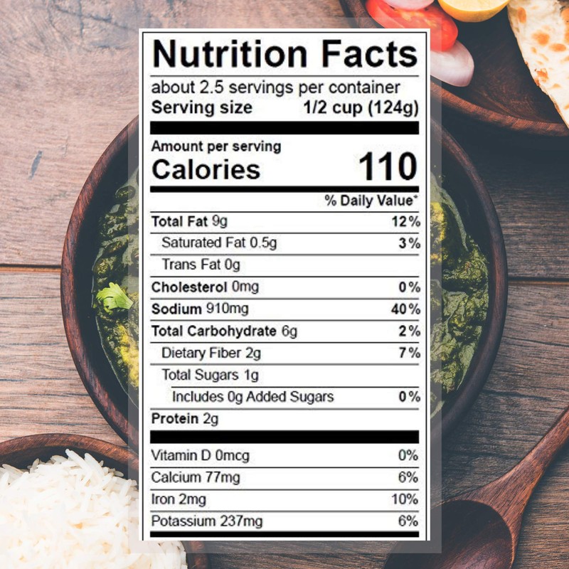 Rupen's Saag - Indian Spinach Curry Sauce, Vegan & Gluten-Free