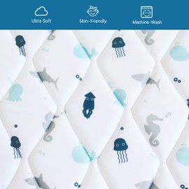 Premium Foam Baby Play Mat 50" X 50", Play Mat for Babies and Toddlers, Baby Floor Play Mat Non Slip, Kids Play Mat for Playpen, Thick One-Piece Crawling Mat, Easy Clean, Whale